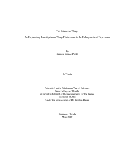 The Science of Sleep: An Exploratory Investigation of Sleep