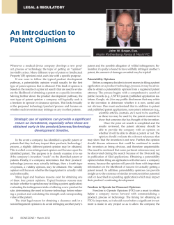 An Introduction to Patent Opinions