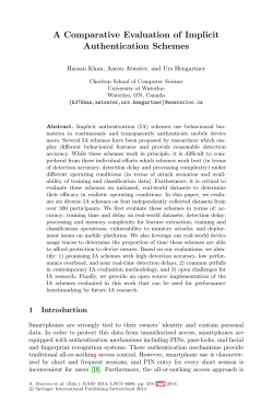 LNCS 8688 - A Comparative Evaluation of Implicit Authentication