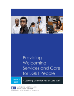Providing Welcoming Services and Care for LGBT People