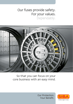 Our fuses provide safety. For your values. Dependably.