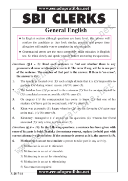 General English - Eenadu Pratibha