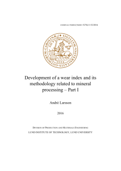 Development of a wear index and its methodology related to mineral