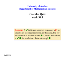 Calculus Quiz week 38.1 - Personal Web pages at the Department