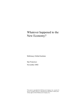 MGI Report - Whatever Happened to the New Economy?