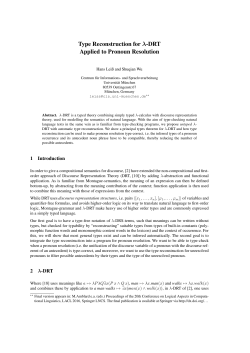 Type Reconstruction for λ-DRT Applied to Pronoun Resolution