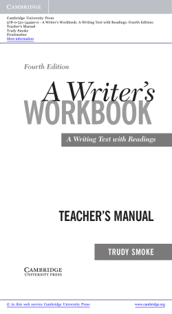 teacher`s manual - Assets - Cambridge University Press
