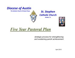 Five Year Pastoral Plan - St. Stephen Catholic Church