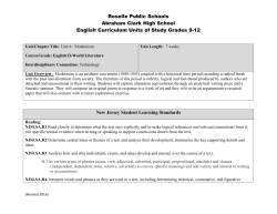 World Lit - Unit 4 - Roselle Public Schools