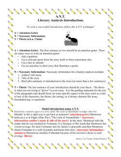 A.N.T. Literary Analysis Introductions