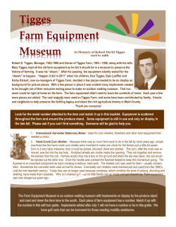 Farm Equipment Museum Tour Guide Booklet