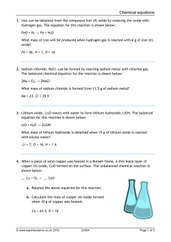 Chemical equations