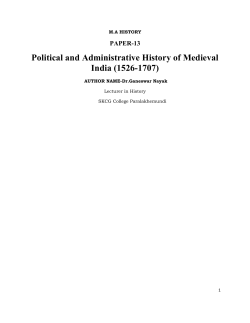 Political and Administrative History of Medieval India (1526