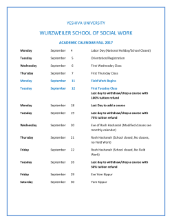 Fall 2017 Academic Calendar