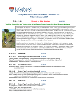 Full Agenda Here - Lakehead University