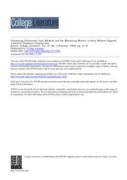 Fantasizing Infanticide: Lady Macbeth and the Murdering Mother in