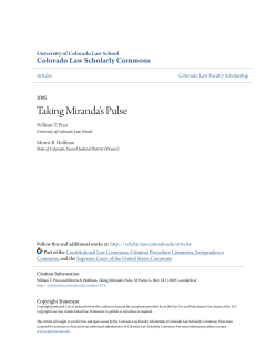 Taking Miranda`s Pulse - Colorado Law Scholarly Commons