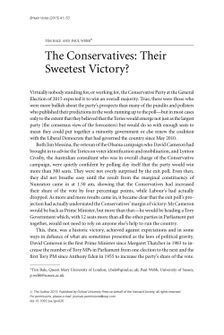 The Conservatives: Their Sweetest Victory?