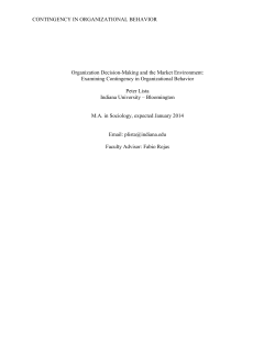 CONTINGENCY IN ORGANIZATIONAL BEHAVIOR
