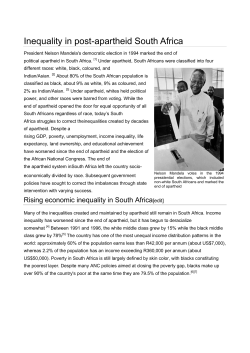 Inequality in post-apartheid South Africa