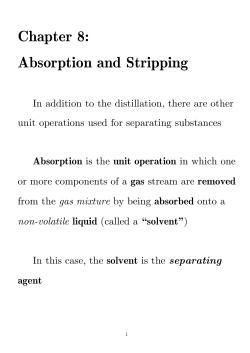 Chapter 8: Absorption and Stripping