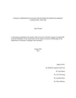 FEMALE EXPERIENCES OF RAPE AND HUNGER IN POSTWAR