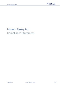Modern Slavery Act Compliance Statement