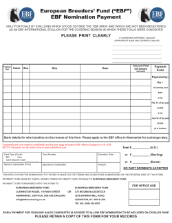 Nomination Form  - European Breeders Fund