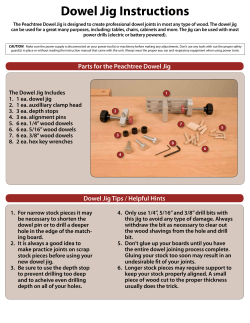 Dowel Jig Instructions - Peachtree Woodworking Supply