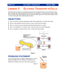 Lesson 3. GLYCEROL TRANSPORT IN CELLS