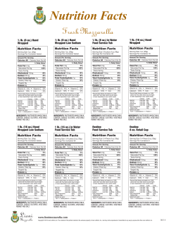 Nutrition Facts - Lioni Latticini