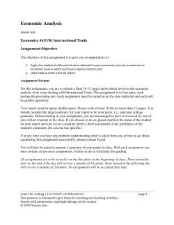 Economic Analysis - Center for Writing