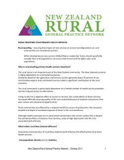 Rural Proofing your Primary Health Services &ndash; NZRGPN