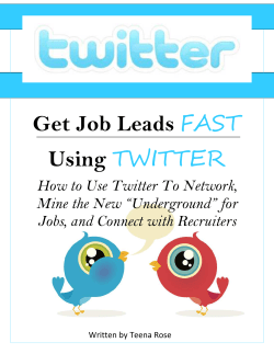 Get Job Leads Fast Using Twitter