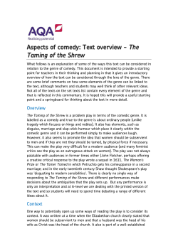 Text overview - The Taming of the Shrew