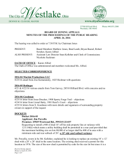 BOARD OF ZONING APPEALS MINUTES OF THE