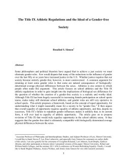 The Title IX Athletic Regulations and the Ideal of a Gender