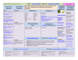 Suggested Time Frame: 6 Weeks, Semester 1 Grade 7