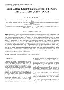 Back Surface Recombination Effect on the Ultra- Thin CIGS