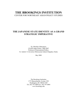 Japanese State Identity as a Grand Strategic Imperative