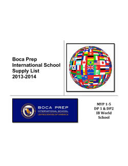 Upper School Supply List - Boca Prep International School