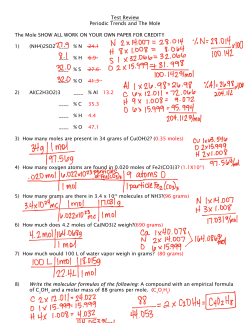Test Review Periodic Trends and The Mole The Mole SHOW