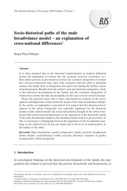 Socio-historical paths of the male breadwinner model