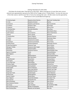 Existing Tribe Names Existing Tribe Names for 2015