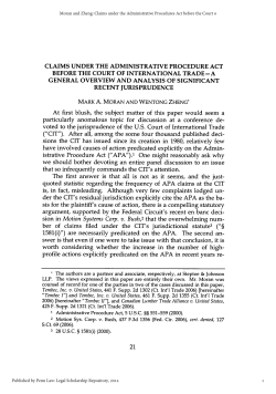 Claims under the Administrative Procedures Act before the Court of