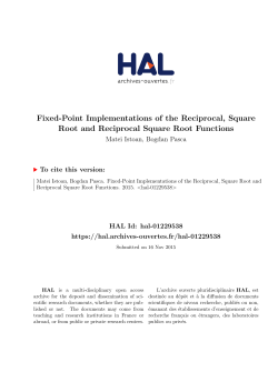 Fixed-Point Implementations of the Reciprocal, Square Root