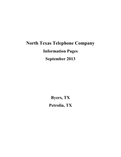 Customer Information - North Texas Telephone Company