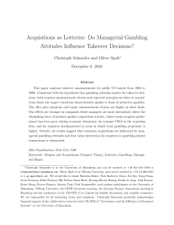 Acquisitions as Lotteries: Do Managerial Gambling Attitudes