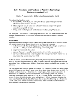 Class on Principles and Practice of Assistive Technology, Session