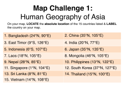Map Challenge 1: Human Geography of Asia